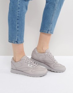 Серые кожаные классические кроссовки Reebok Pellegrine - Серый