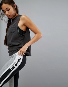 Черная облегающая майка Reebok - Черный