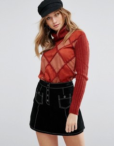 Джемпер с отворачивающимся воротником Glamorous - Красный