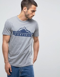 Серая меланжевая футболка классического кроя с логотипом Penfield - Серый