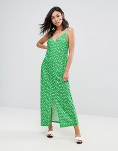 Платье макси с V-образным вырезом и цветочным принтом ASOS - Мульти