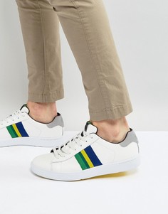 Белые кожаные кроссовки с полосками PS by Paul Smith - Белый