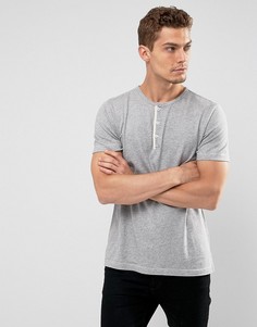 Серая меланжевая футболка хенли узкого кроя Abercrombie &amp; Fitch - Серый