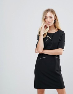 Свободное платье с молниями QED London - Черный