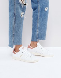 Бело-коралловые кроссовки adidas Originals Stan Smith - Белый