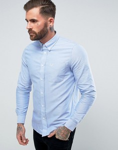 Голубая оксфордская рубашка с одним карманом Fred Perry - Синий