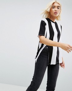 Оверсайз-футболка в вертикальную полоску ASOS - Мульти