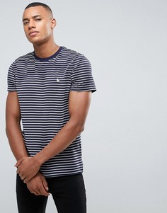 Темно-синяя футболка в бретонскую полоску из пике Jack Wills Clevedon - Темно-синий
