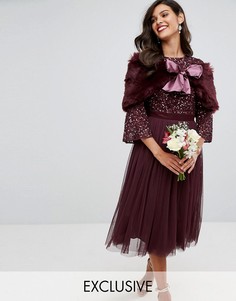 Кейп из искусственного меха с завязками Maya - Красный