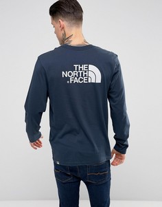 Темно-синий лонгслив с логотипом The North Face - Темно-синий