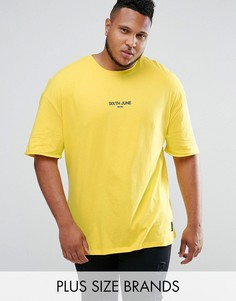 Свободная желтая футболка Sixth June PLUS - Желтый