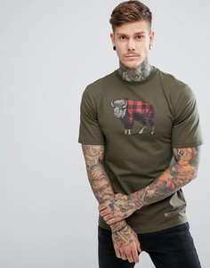 Зеленая футболка Columbia Check The Buffalo II - Зеленый