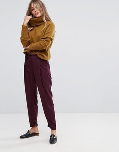 Брюки с поясом на талии New Look - Фиолетовый