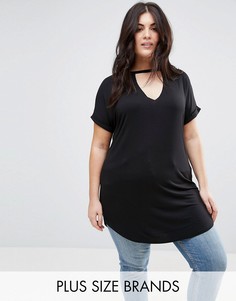 Платье-футболка с чокером New Look Plus - Черный