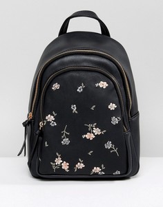 Небольшой рюкзак с вышивкой New Look - Черный