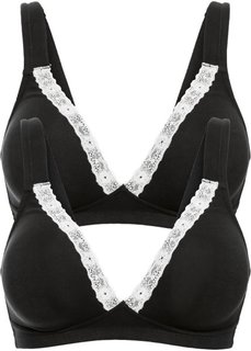 Бюстгальтер без косточек (2 шт.), чашка B (2х черный) Bonprix