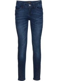 Стрейчевые джинсы с эффектом пуш-ап, украшены стразами (светло-голубой деним) Bonprix