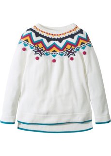 Вязаный пуловер со скандинавским узором (кремовый/цветной) Bonprix