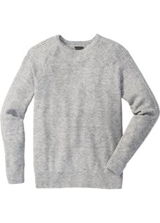 Пуловер Slim Fit (серый меланж) Bonprix
