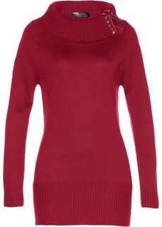 Длинный пуловер (темно-красный) Bonprix