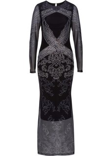 Платье со стразами (черный/серебристый с рисунком) Bonprix