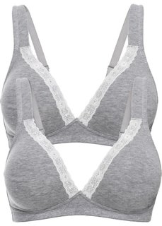 Бюстгальтер без косточек (2 шт.), чашка B (2х серый меланж) Bonprix