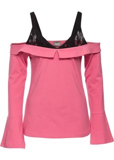 Футболка 2 в 1 с длинным рукавом (розовый пастельный) Bonprix