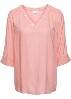 Блузка с пайетками (персиковый) Bonprix