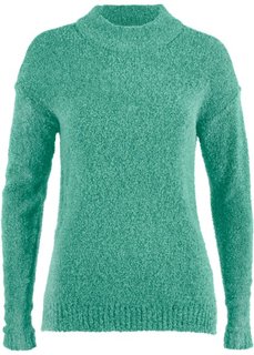 Пуловер из пряжи букле (меланж цвета зеленого шалфея) Bonprix