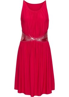 Трикотажное платье с аппликацией бусинками (красный) Bonprix