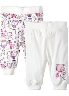 Трикотажные брюки для малышей (2 шт.), органический хлопок (кремовый) Bonprix