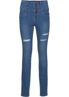 Джинсы Skinny высокой посадки (темный деним) Bonprix