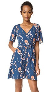 BB Dakota Laselle Cherry Blossom Printed Wrap Dress