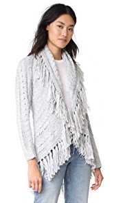 BB Dakota Karli Fringe Shawl Collar Cardigan