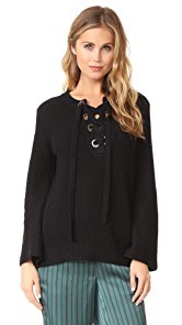 J.O.A. Lace Up Belle Sweater