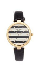 Kate Spade New York Varick Stripe Leather Watch, 36mm