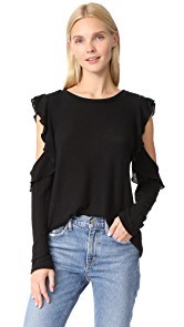 NYTT Ruffle Cold Shoulder Tee