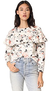 Rebecca Taylor Lua Ruffle Sweatshirt