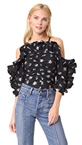 Rebecca Taylor Floral Jacquard Top