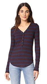 Three Dots Alpine Stripe Henley