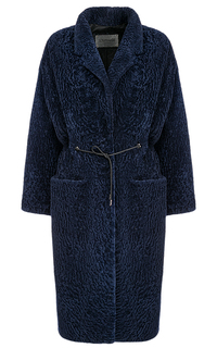 Пальто из овчины с поясом Virtuale Fur Collection