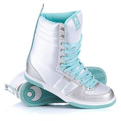 Кеды кроссовки высокие женские Osiris Uptown Limited White/Teal/Silver