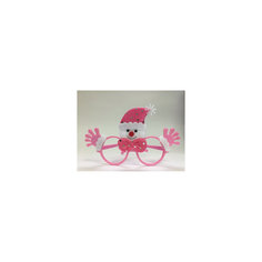 Новогодние очки Розовый Снеговик из полипропилена с декором из нетканого материала Magic Time