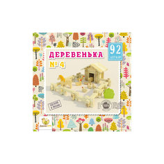 Деревянный конструктор Дерево кря! "Деревенька № 4", 93 детали