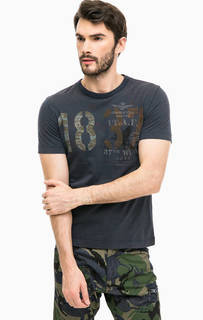 Хлопковая футболка с круглым вырезом Aeronautica Militare