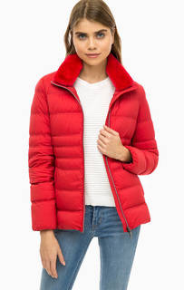 Приталенный пуховик красного цвета Geox