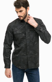 Рубашка из хлопка с камуфляжным принтом Jack & Jones