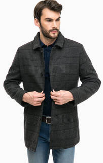 Утепленное пальто в клетку Selected