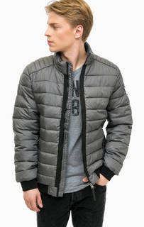 Серая куртка с контрастными вставками Tom Tailor