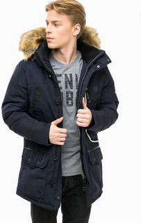 Утепленная парка синего цвета Tom Tailor